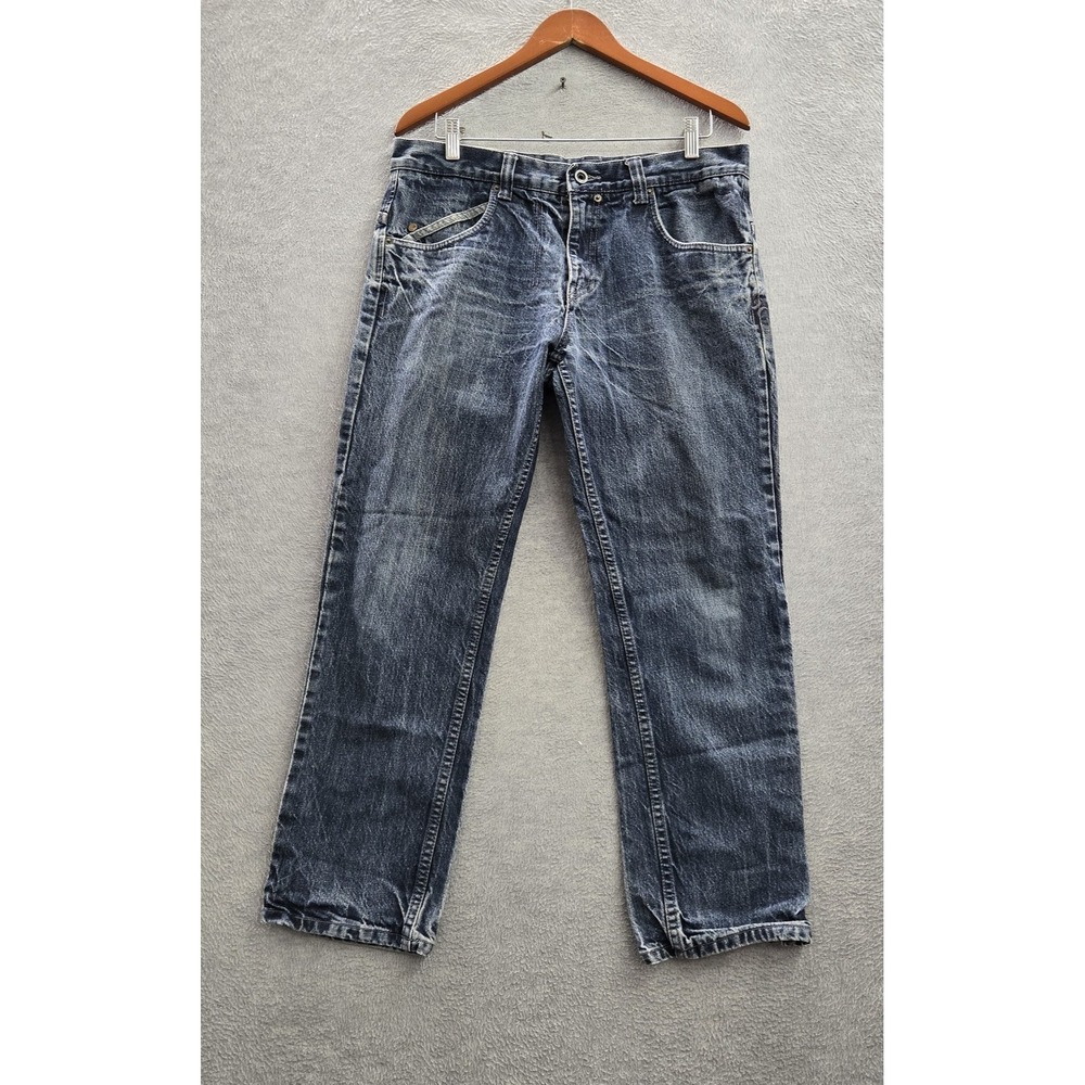 VINTAGE Hurley Men Jeans 33X30 Blue Denim‎ Straight 27" Inseam 90s